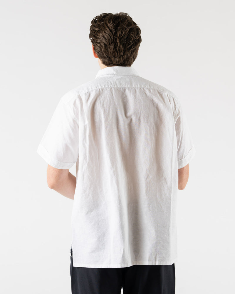 Engineered Garments Camp Shirt in White Handkerchief Linen