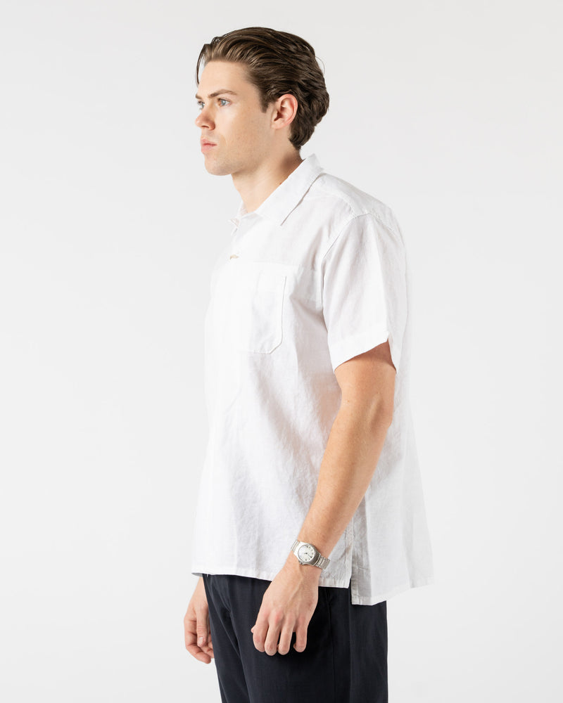 Engineered Garments Camp Shirt in White Handkerchief Linen