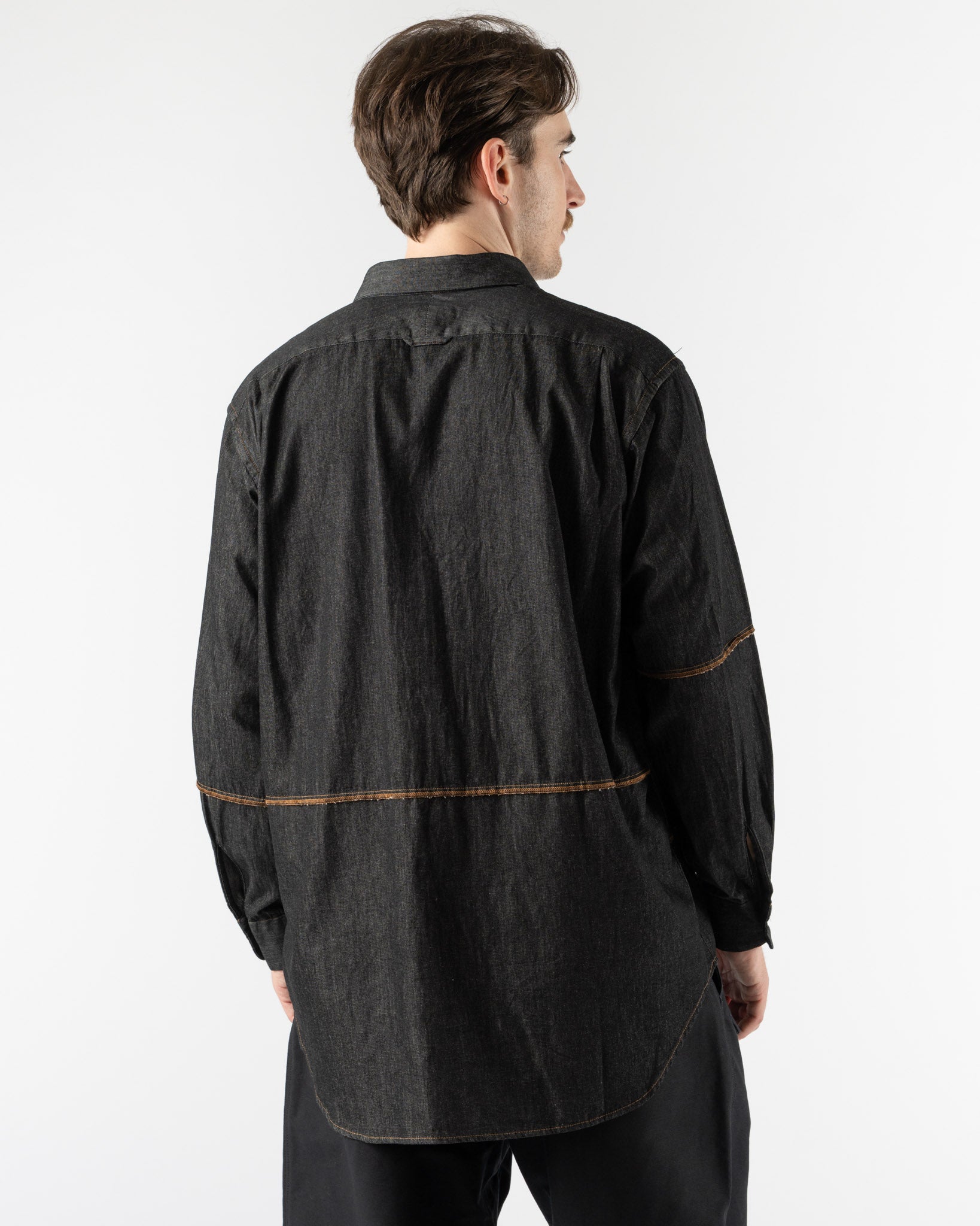 Engineered Garments Combo Short Collar Shirt in Black