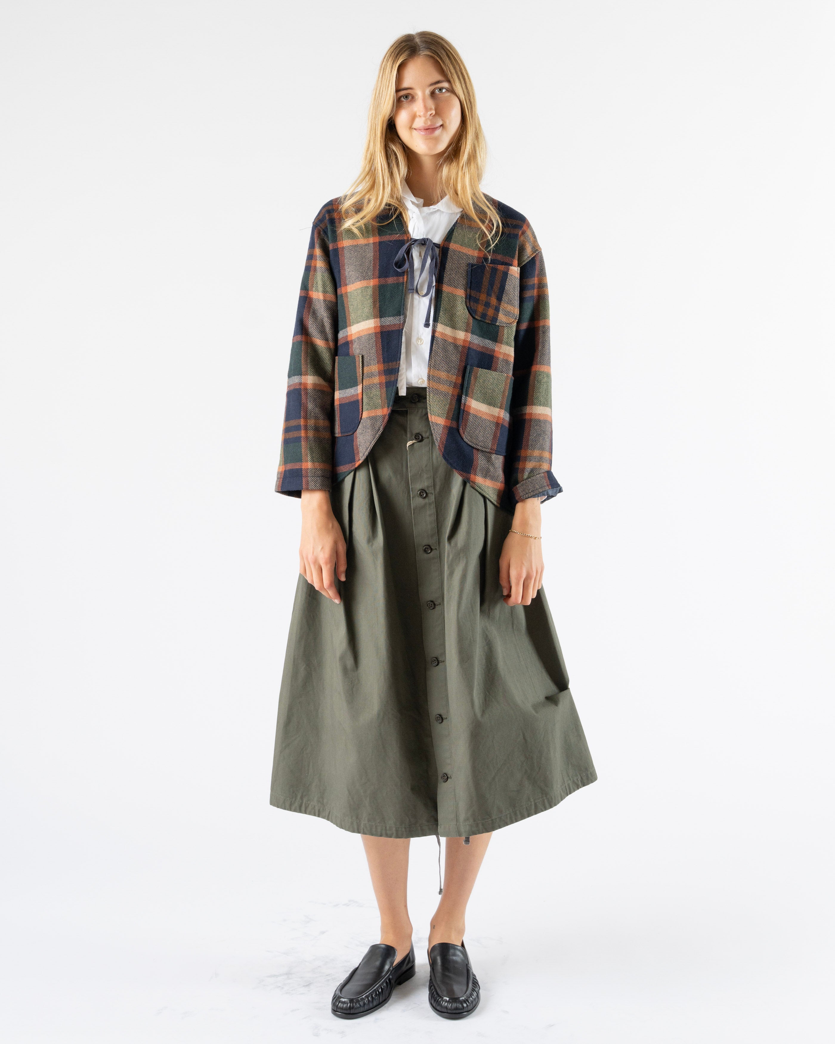 ジャケット・アウター engineered garments cutaway jacket Engineered Garments Cutaway Jacket in Navy Brown Curated at Jake