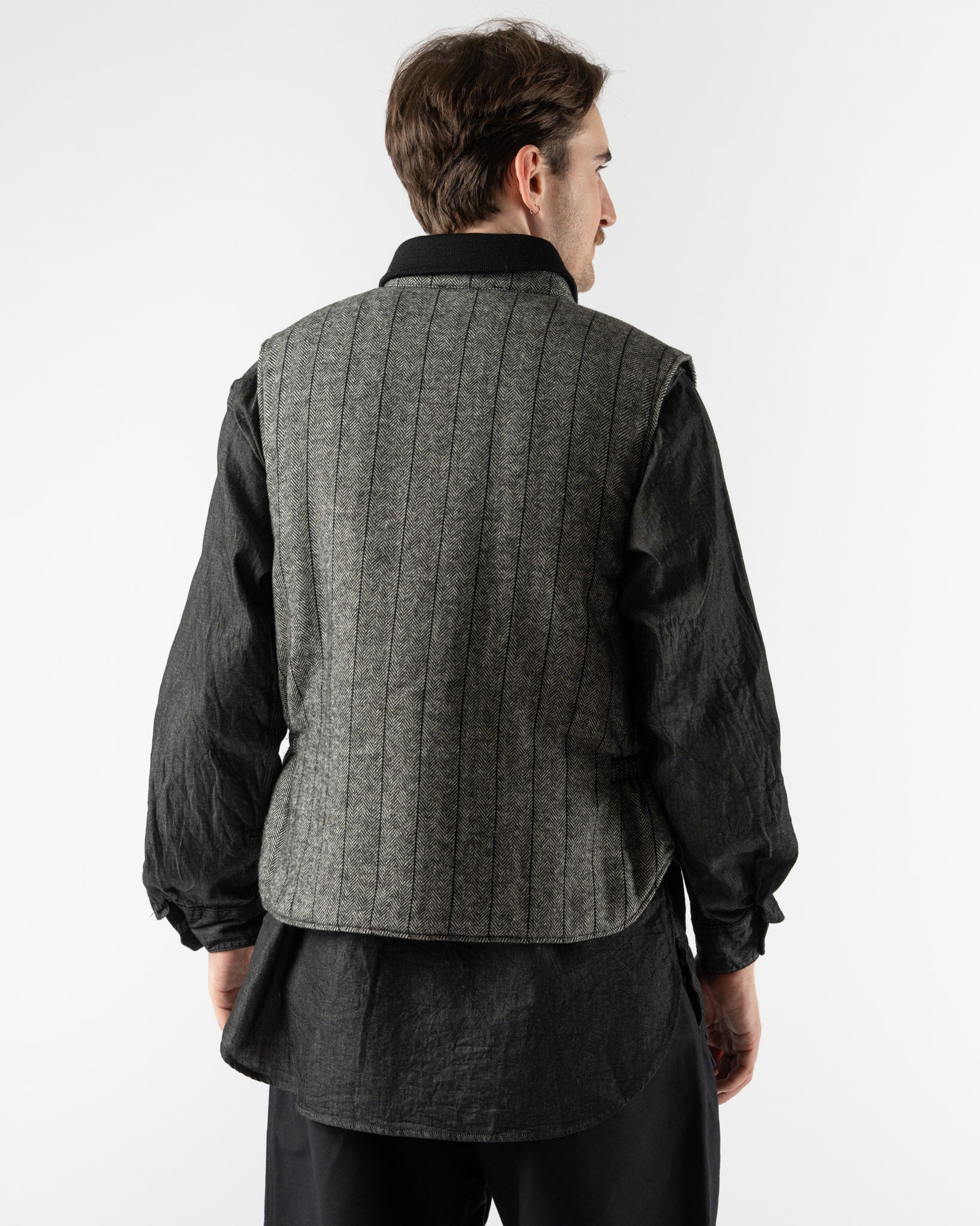 Engineered Garments LL Vest in Dark Gray Wool