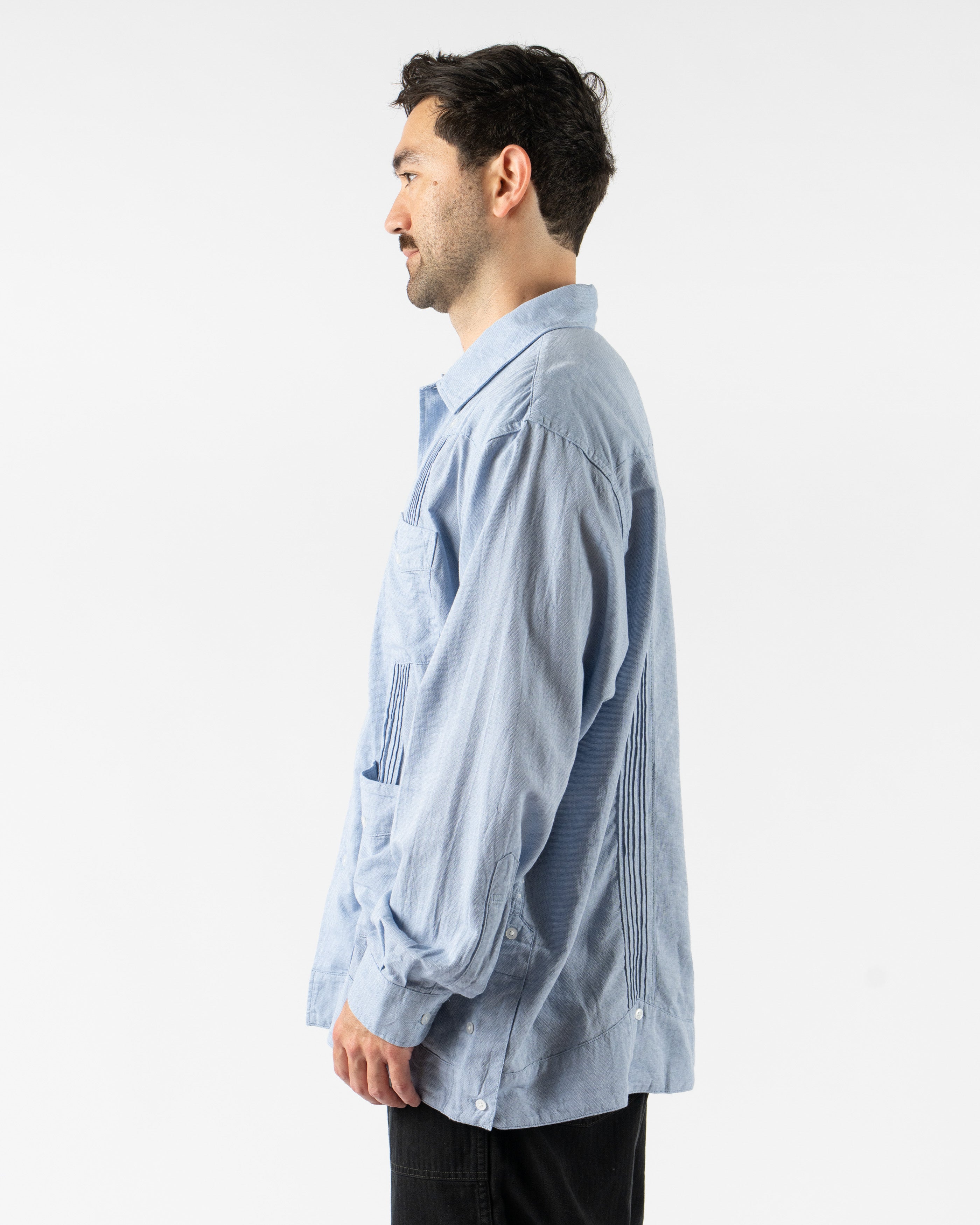 Engineered Garments Guayabera Shirt in Light Blue