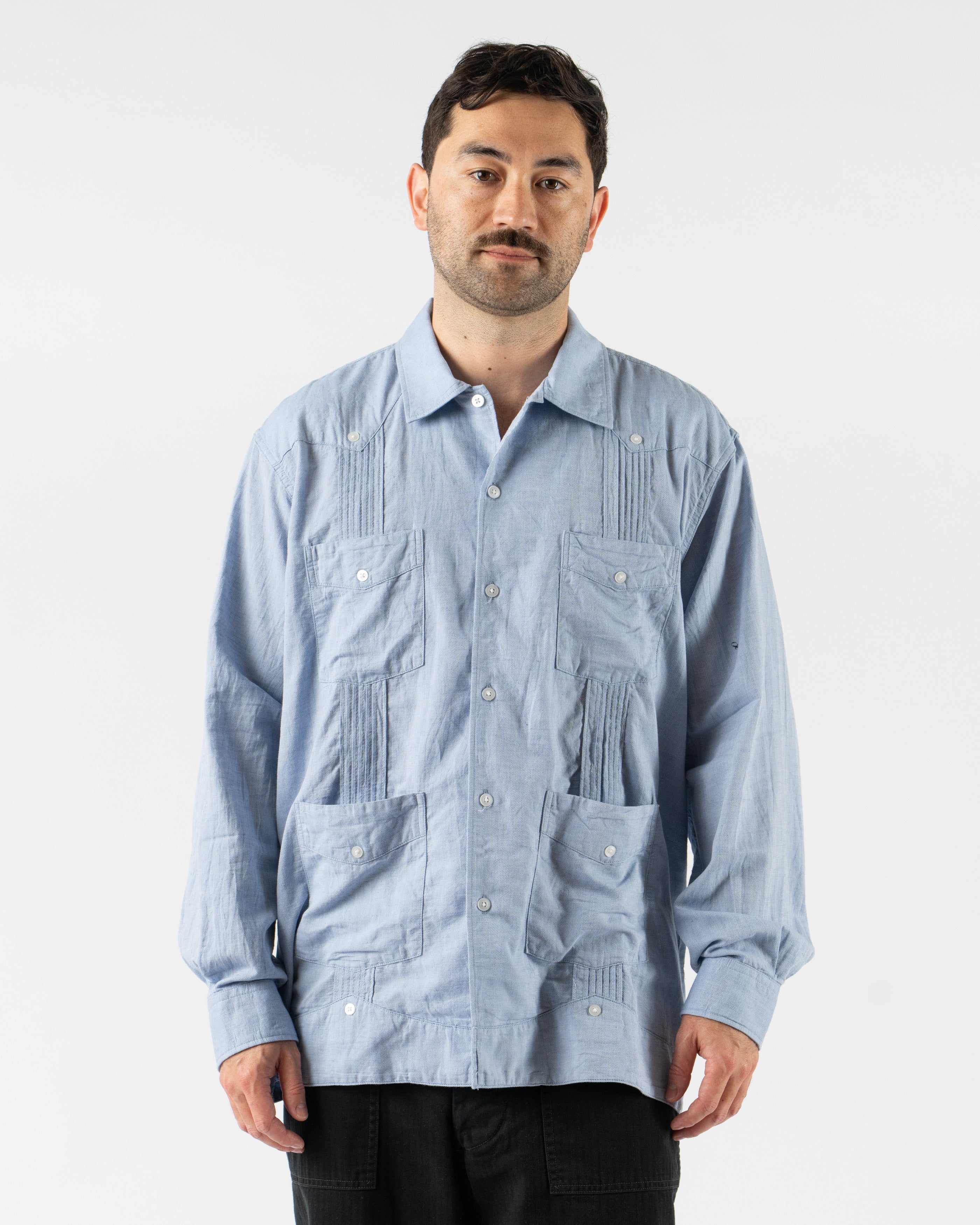 Engineered Garments Guayabera Shirt in Light Blue