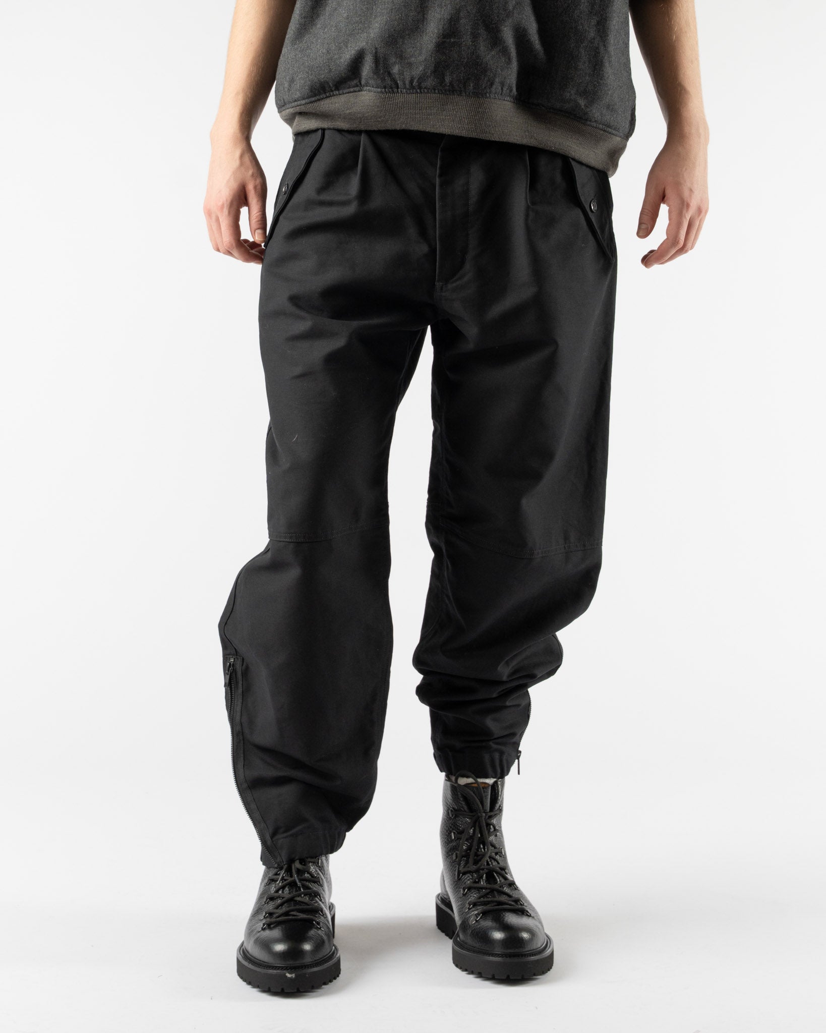 Engineered Garments IAC Pant in Black Cotton Double Cloth