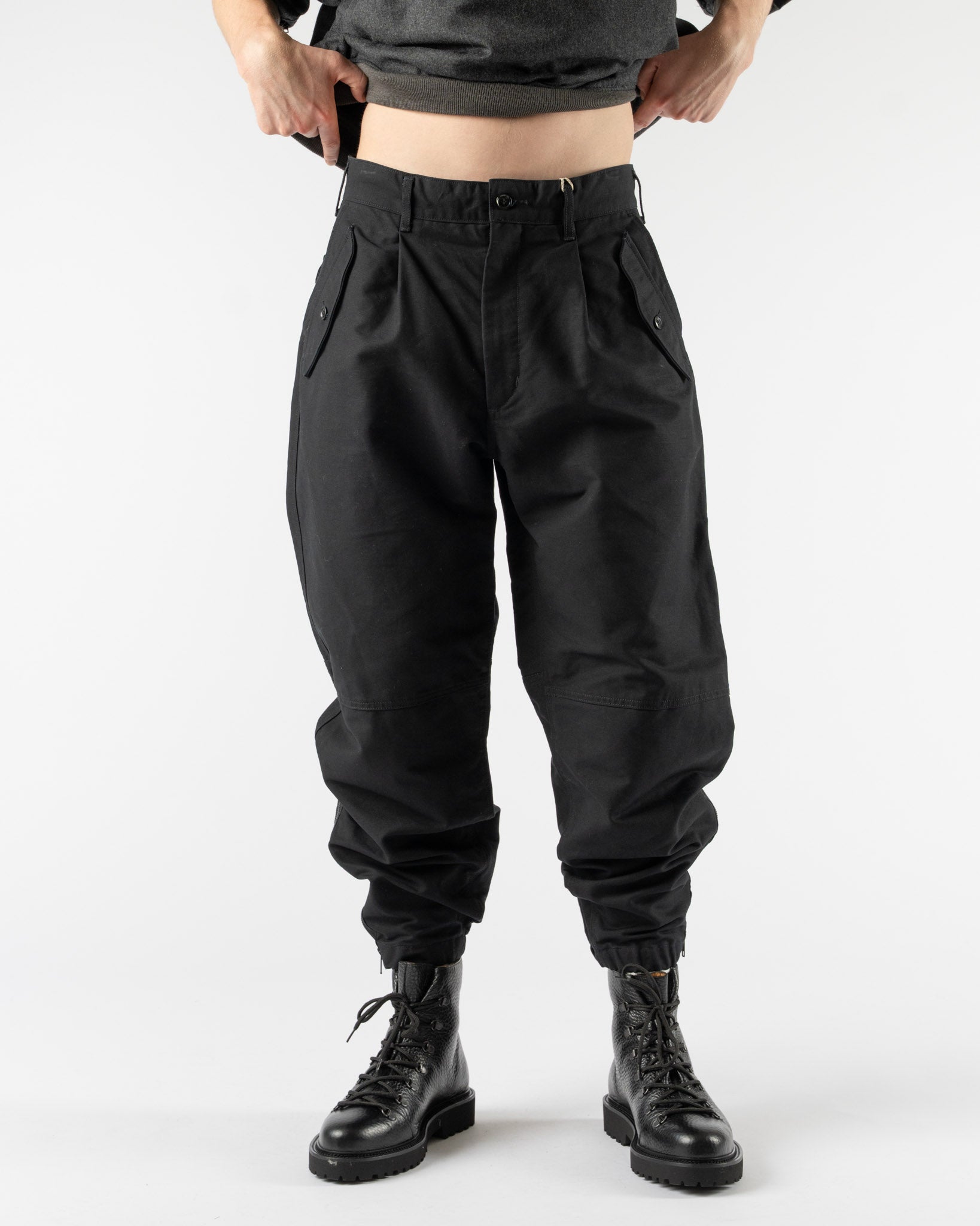 Engineered Garments IAC Pant in Black Cotton Double Cloth