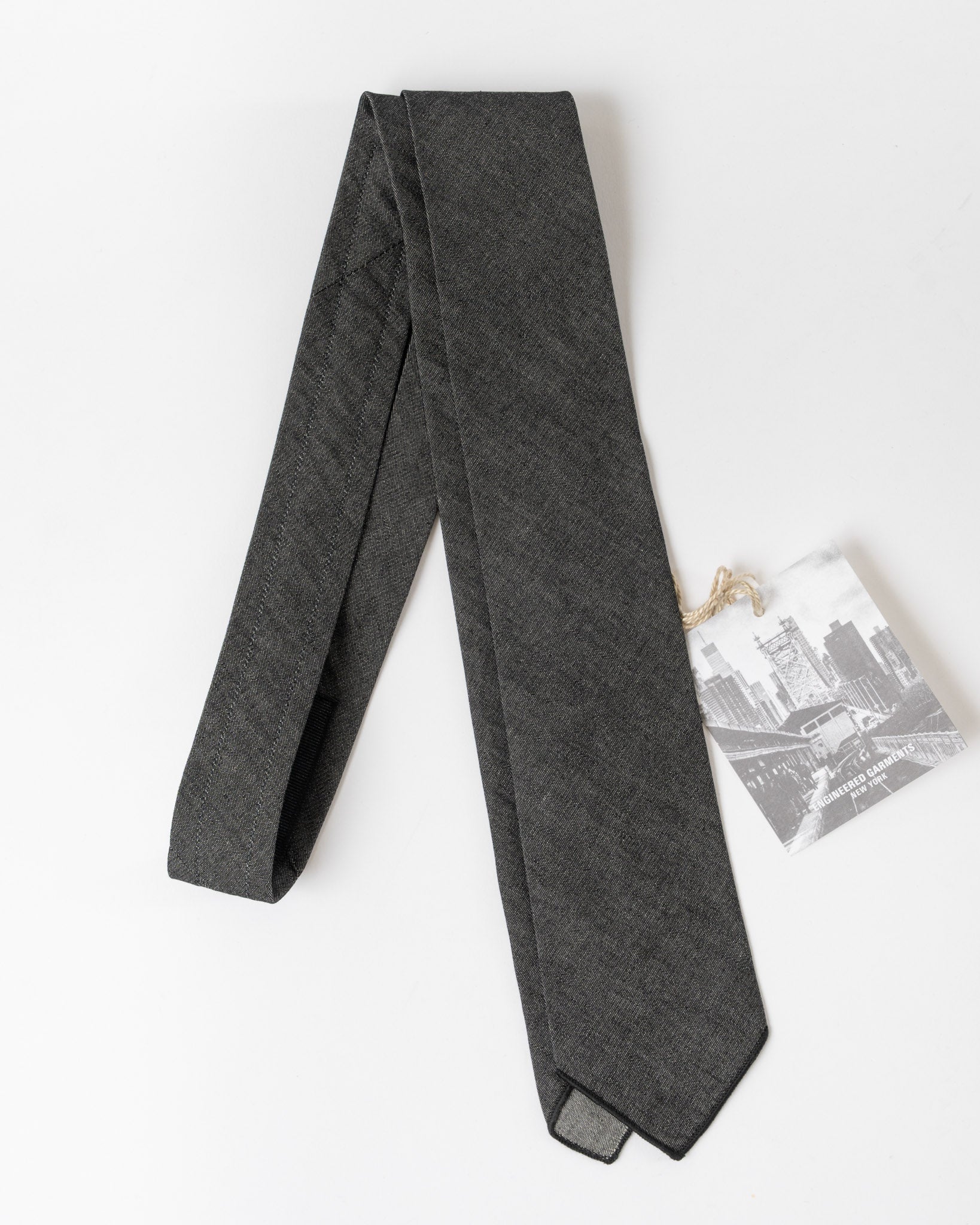 Engineered Garments Neck Tie in Charcoal High Count Worsted Wool