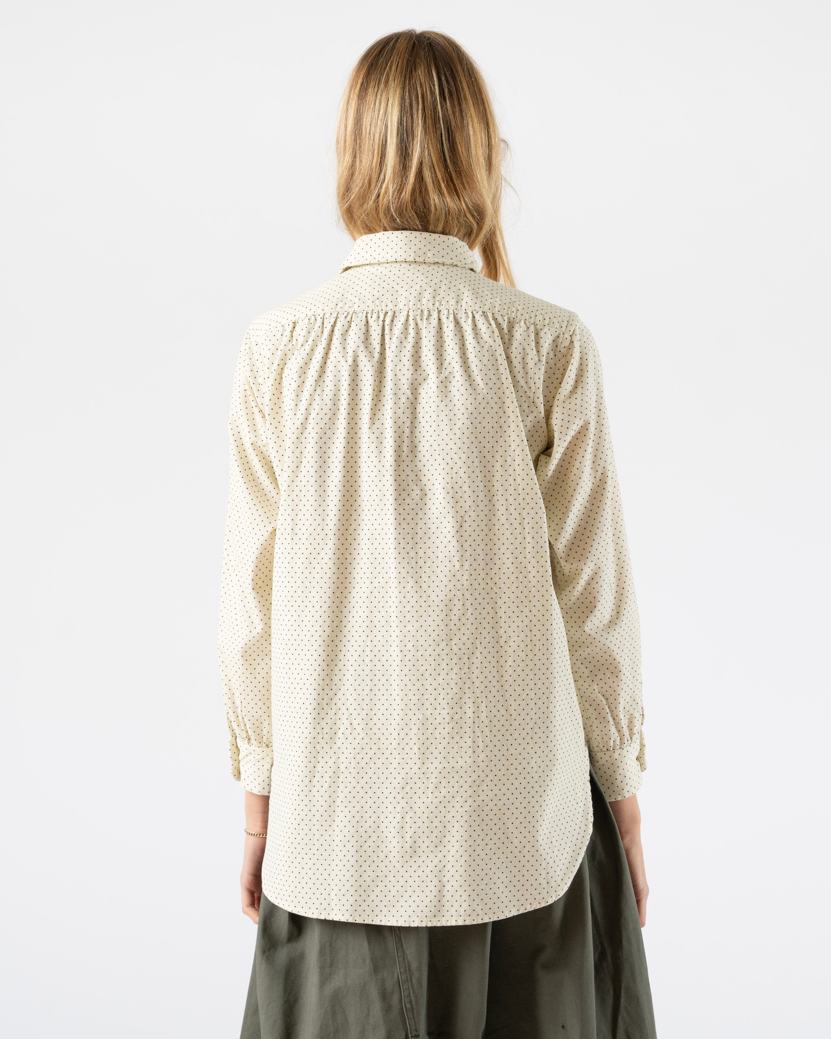 Engineered Garments Rounded Collar Shirt in Ivory 21W Corduroy
