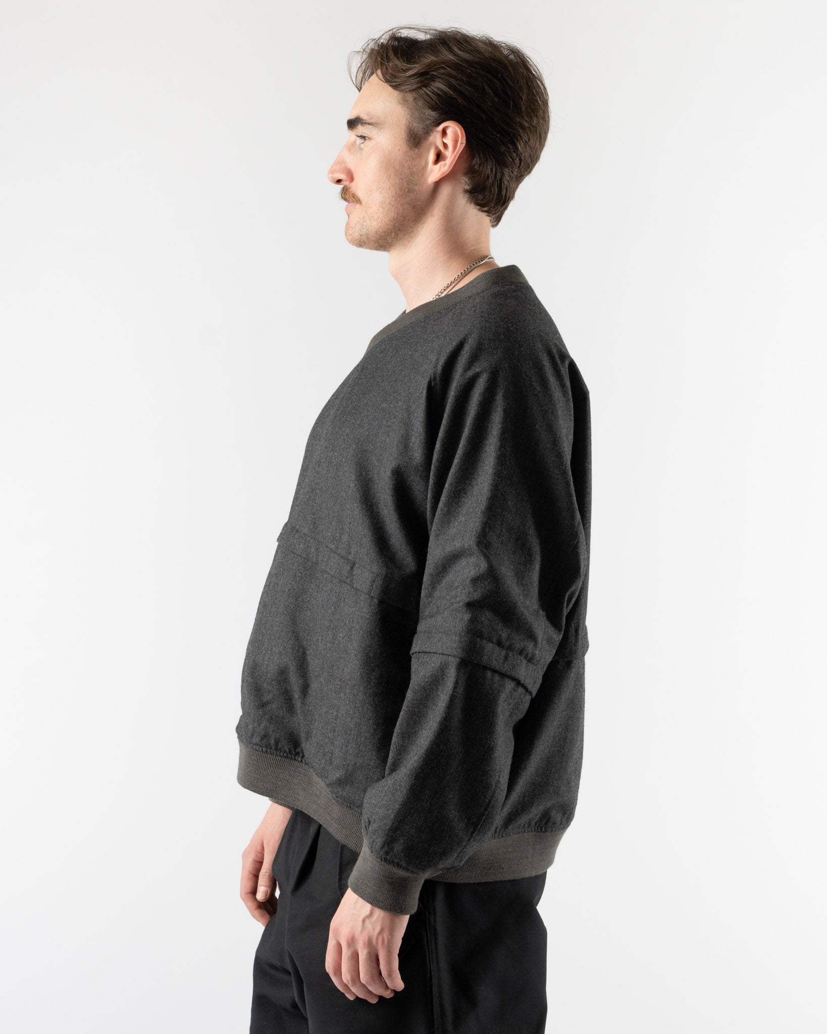 Engineered Garments Wind Pull in Charcoal Curated at Jake and Jones