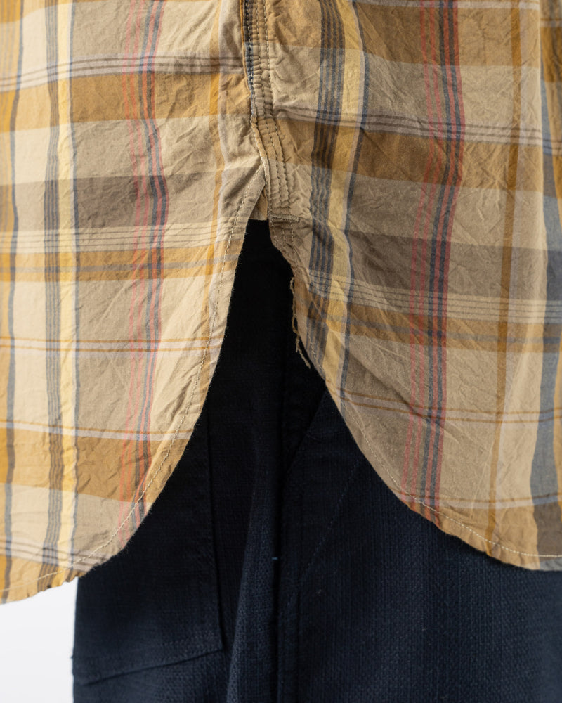 Engineered Garments Work Shirt in Olive Cotton Madras Plaid