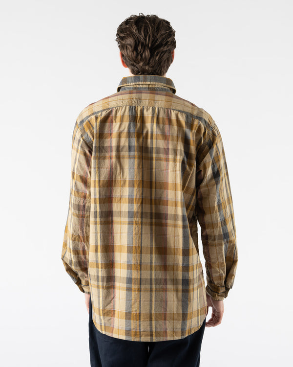 Engineered Garments Work Shirt in Olive Cotton Madras Plaid