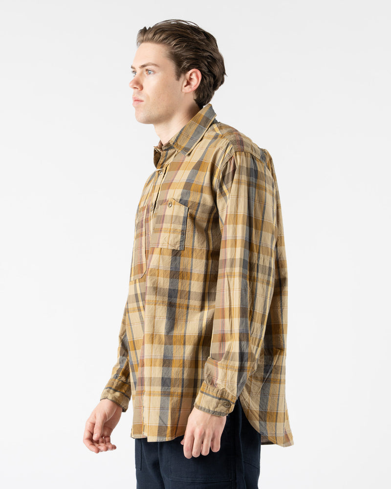 Engineered Garments Work Shirt in Olive Cotton Madras Plaid