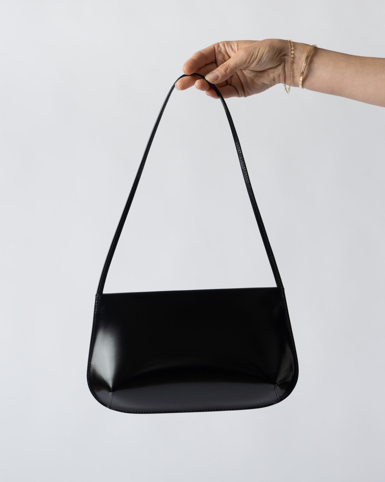 FANE Bra Spazzolato Leather Bag in Noir