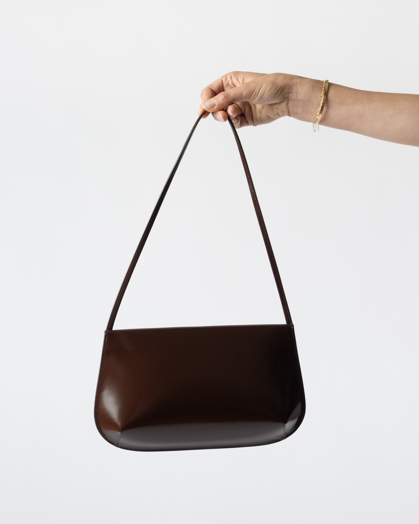 FANE Bra Spazzolato Leather Bag in Chocolate