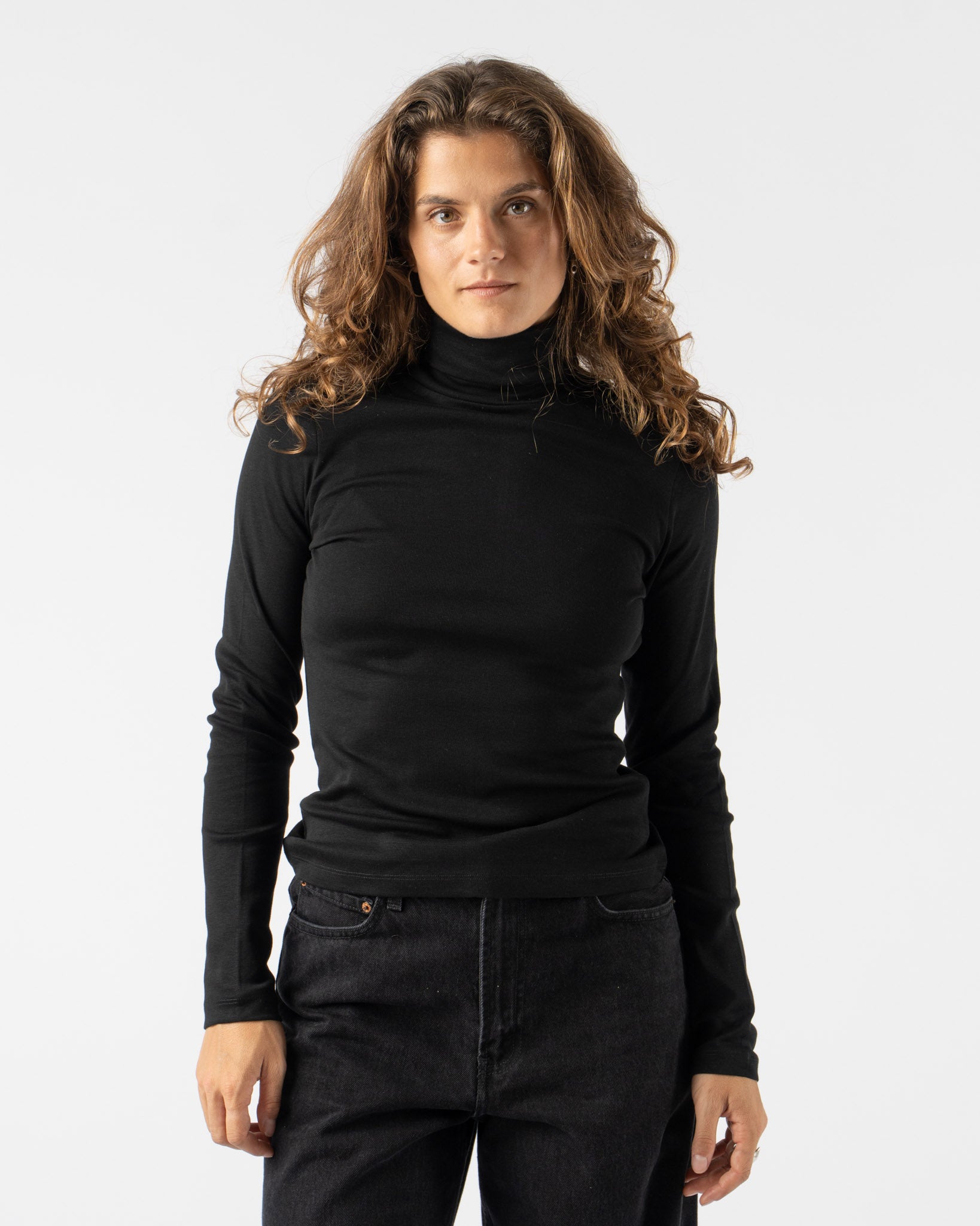 FLORE FLORE Dinah Turtleneck in Black