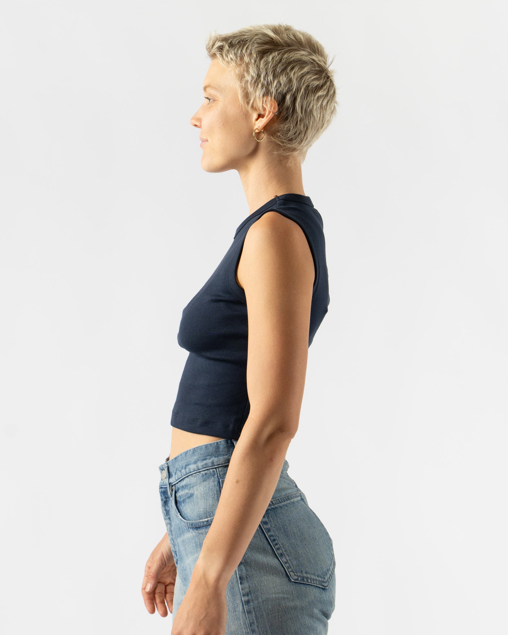 FLORE FLORE Esmé Crop in Navy