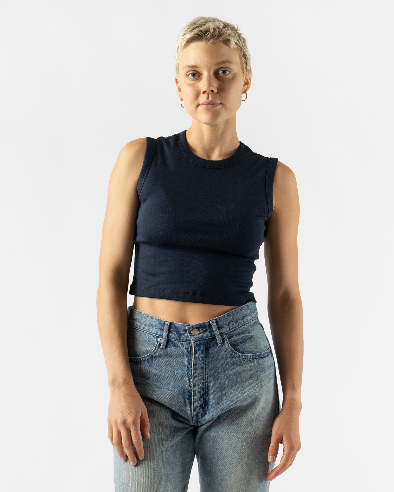 FLORE FLORE Esmé Crop in Navy