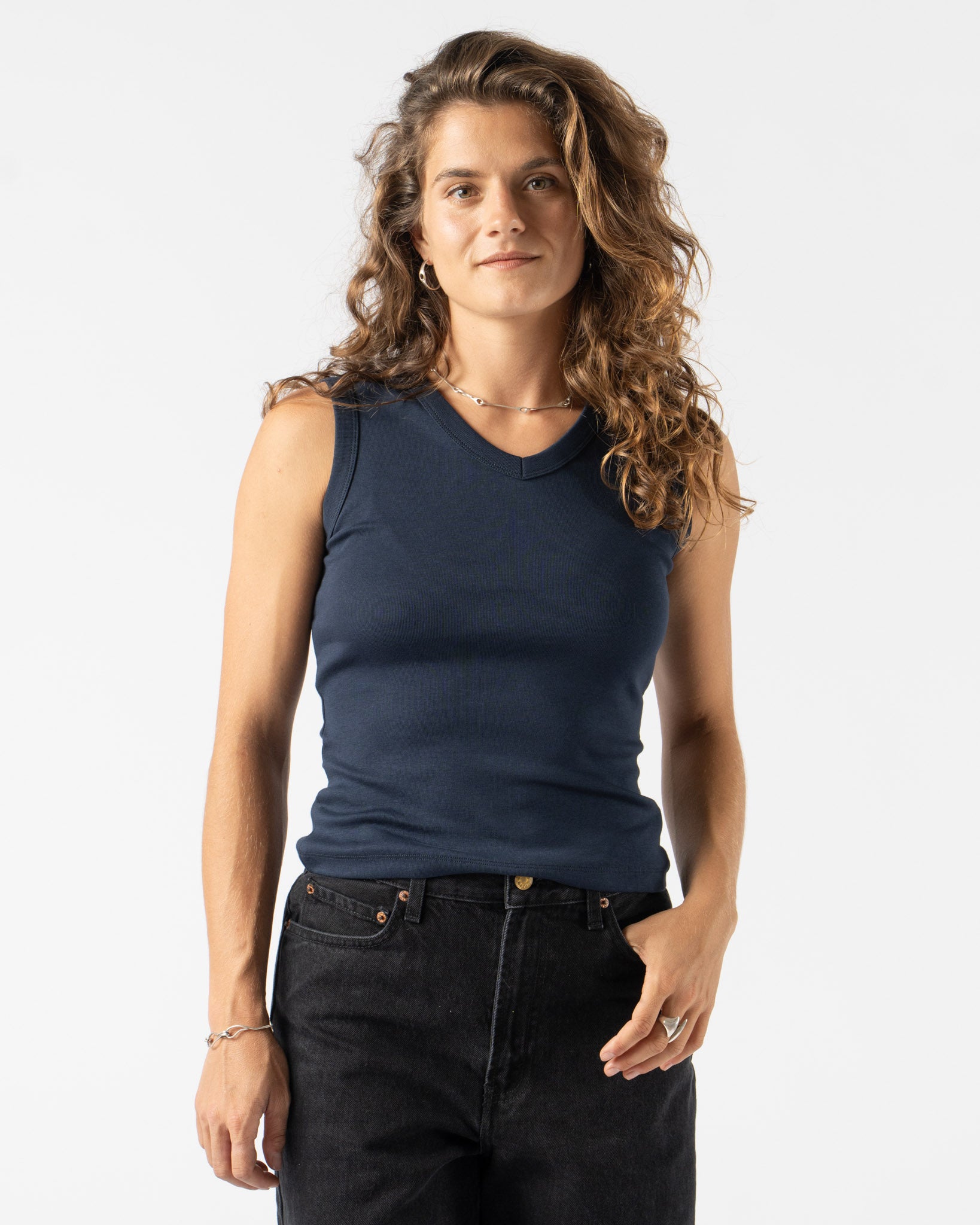 FLORE FLORE Jill Tank in Navy