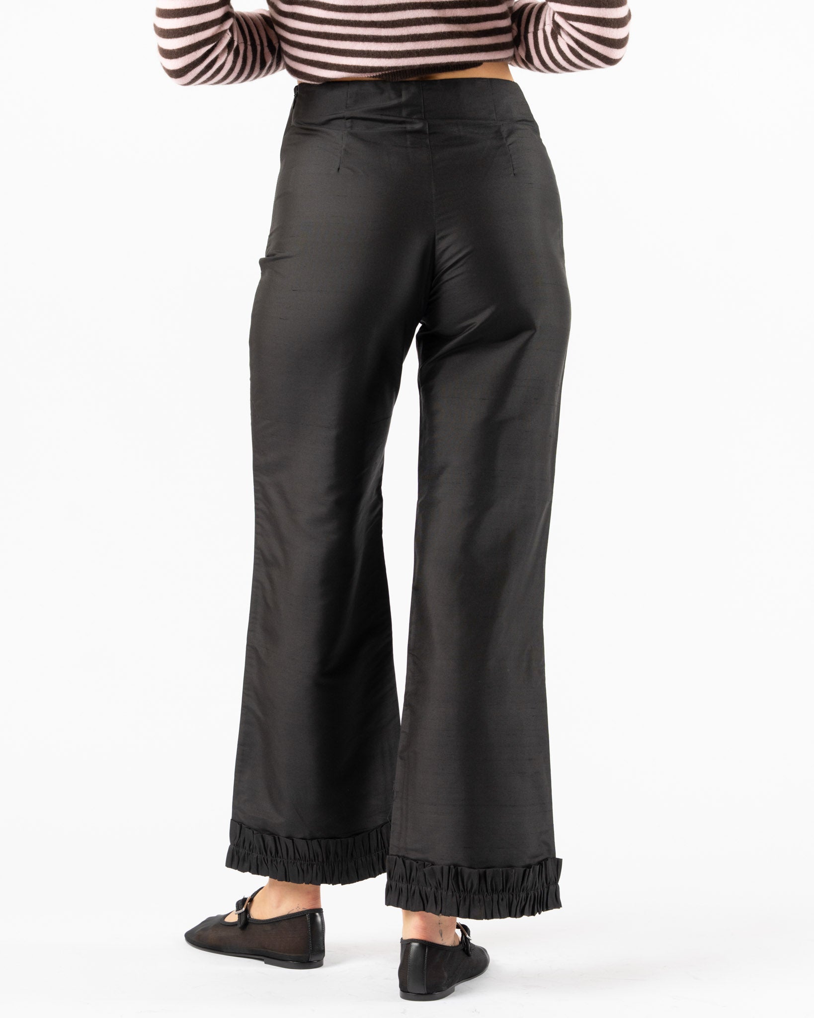 Hai Leo Trousers in Black Dupion Silk