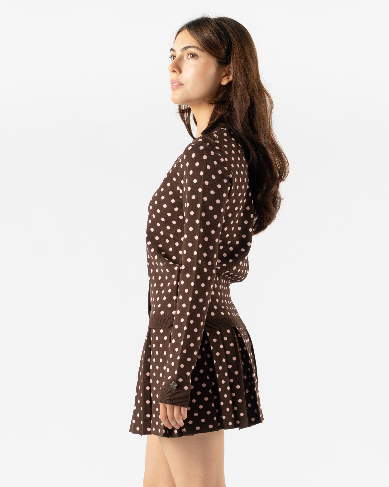 Sandy Liang Fable Cardigan in Brown Multi