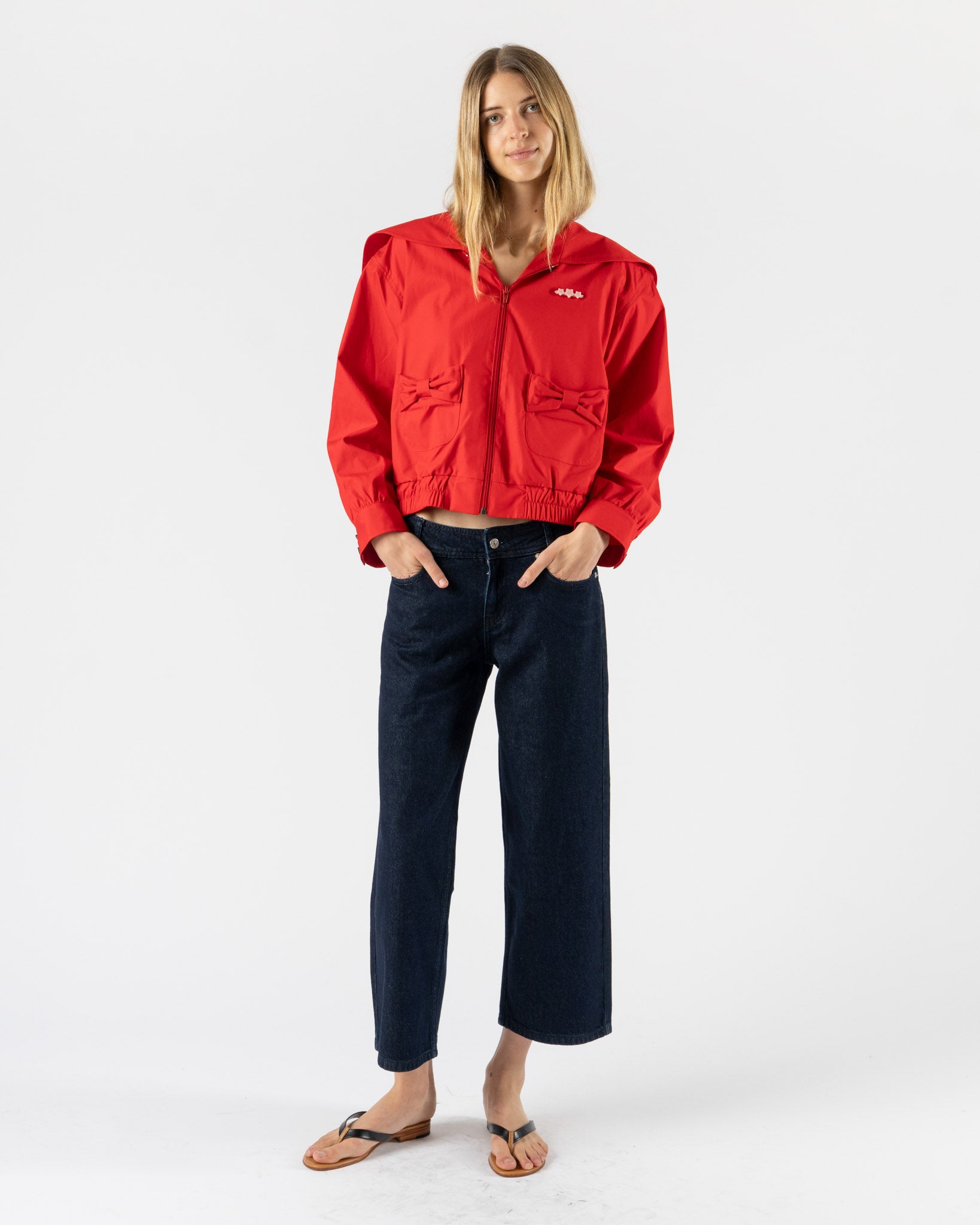 Sandy Liang Farro Jacket in Red Curated at Jake and Jones