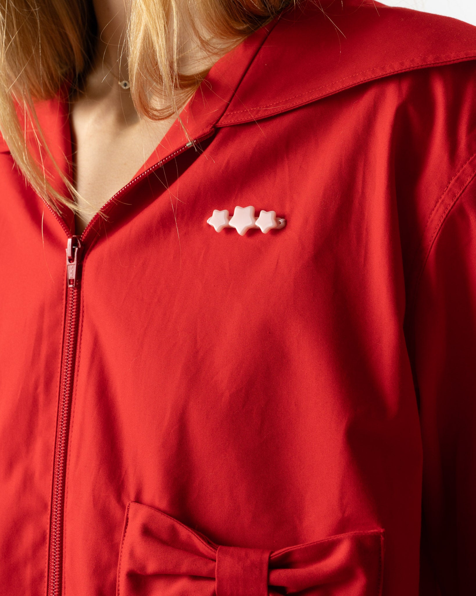Sandy Liang Farro Jacket in Red Curated at Jake and Jones