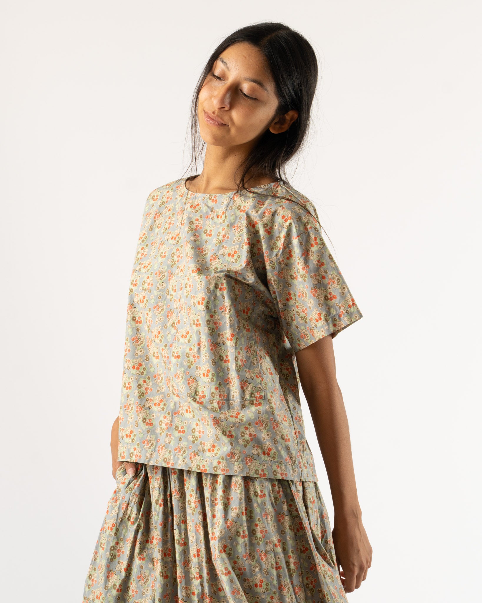 SONO Friedrich Tee in Dusty Blue Floral