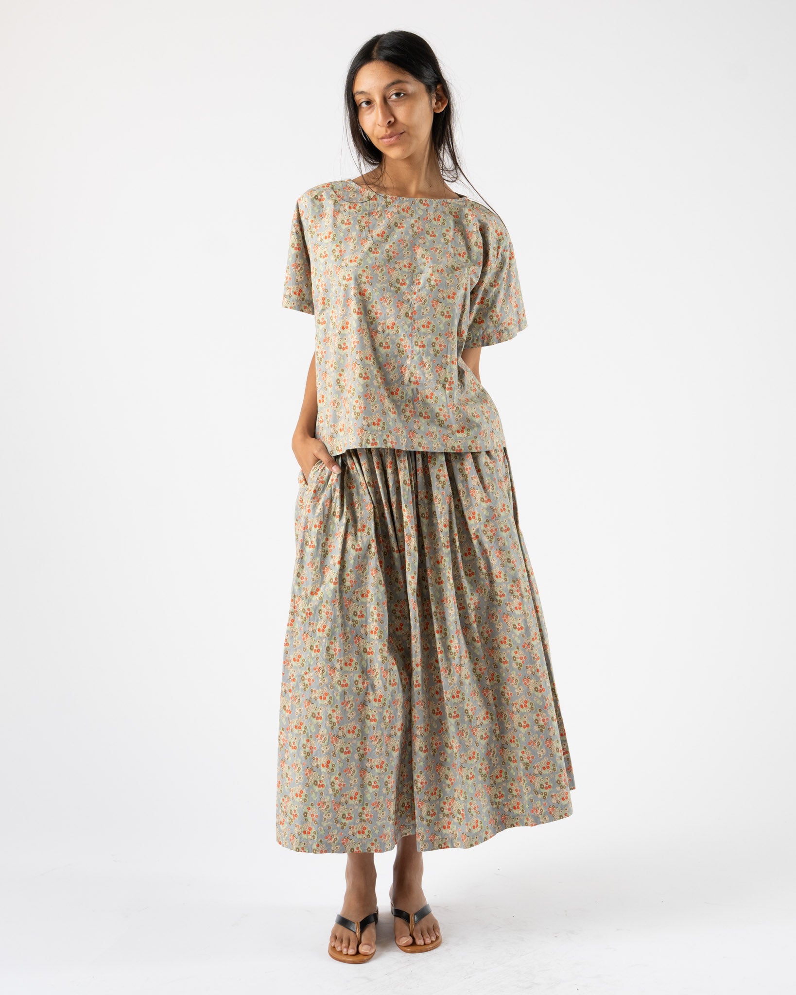 SONO Friedrich Tee in Dusty Blue Floral
