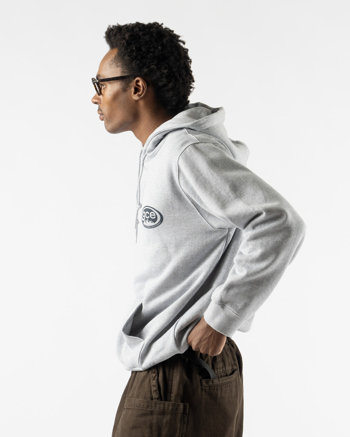 Gramicci GCE Hooded Sweatshirt in Heather Grey