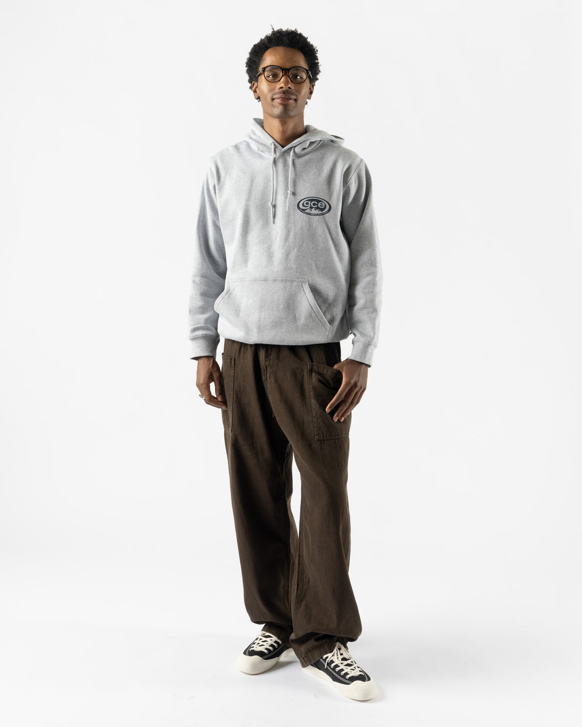 Gramicci GCE Hooded Sweatshirt in Heather Grey