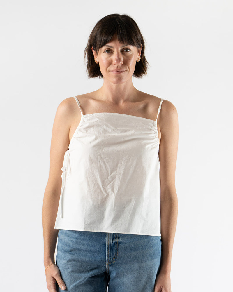 Deiji Studios Gathered Strap Top in White