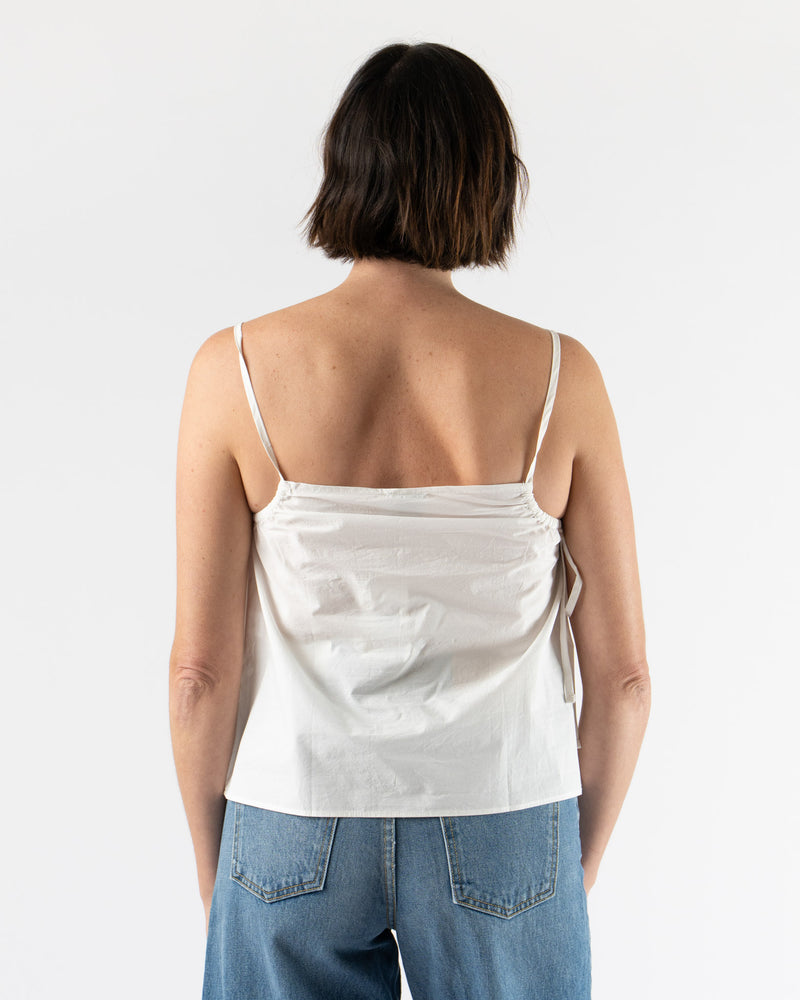 Deiji Studios Gathered Strap Top in White