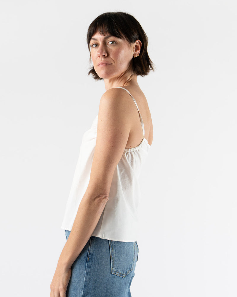 Deiji Studios Gathered Strap Top in White