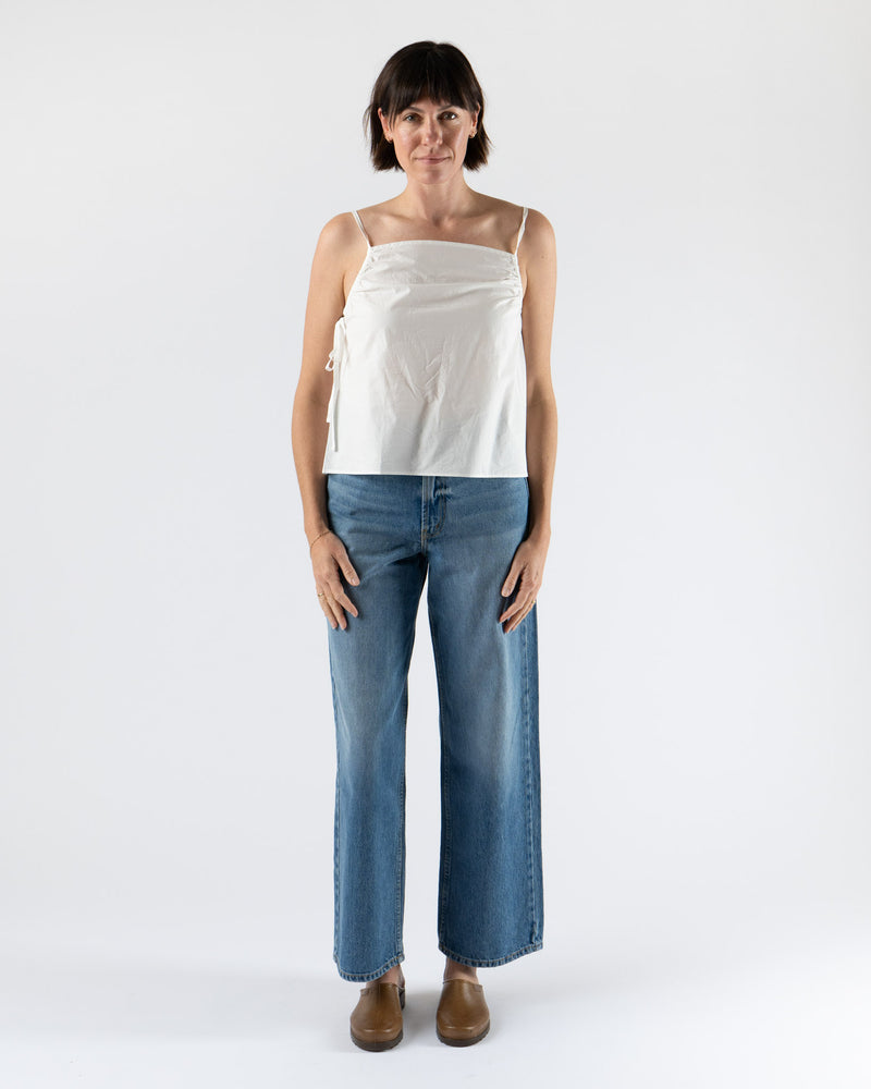 Deiji Studios Gathered Strap Top in White