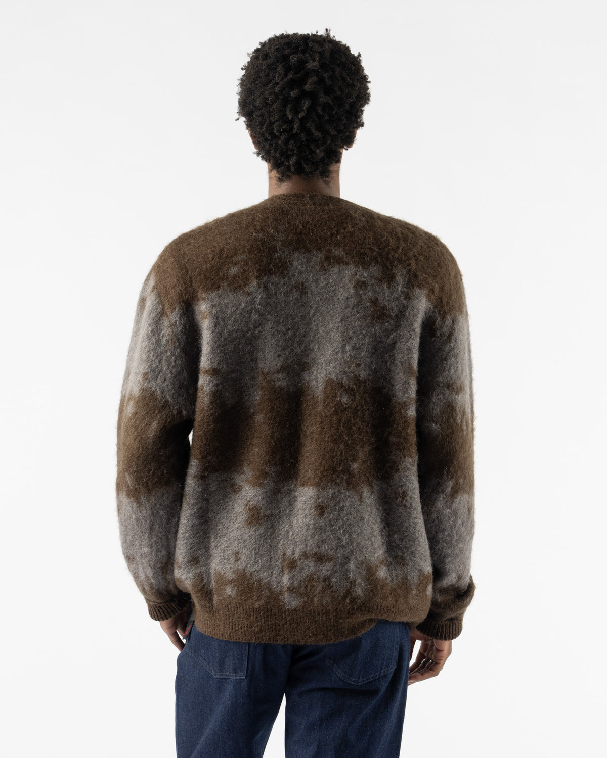 Gramicci Mohair Splatter Cardigan in Slate Splatter