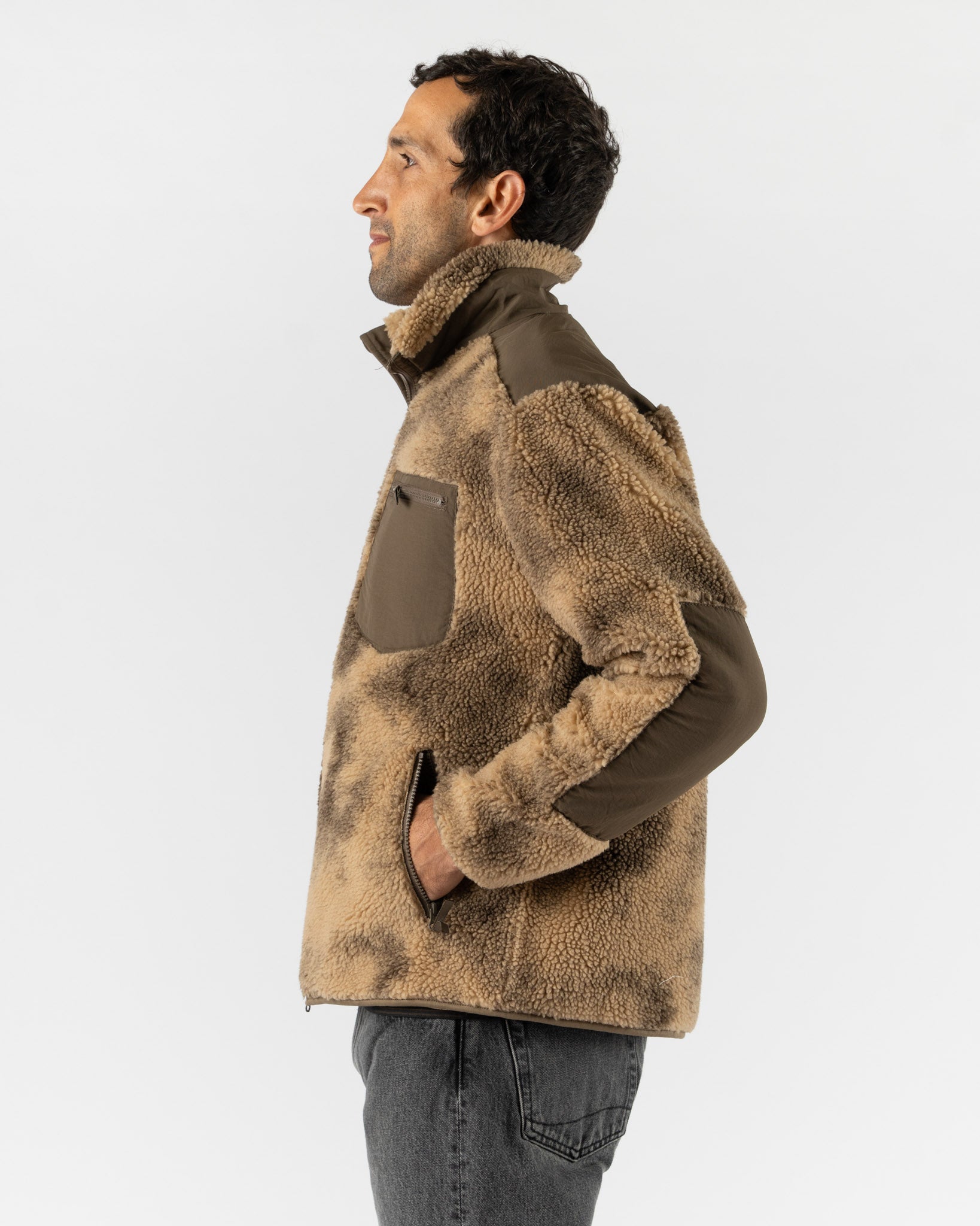 Corridor Oak Fleece Zip Jacket in Natural