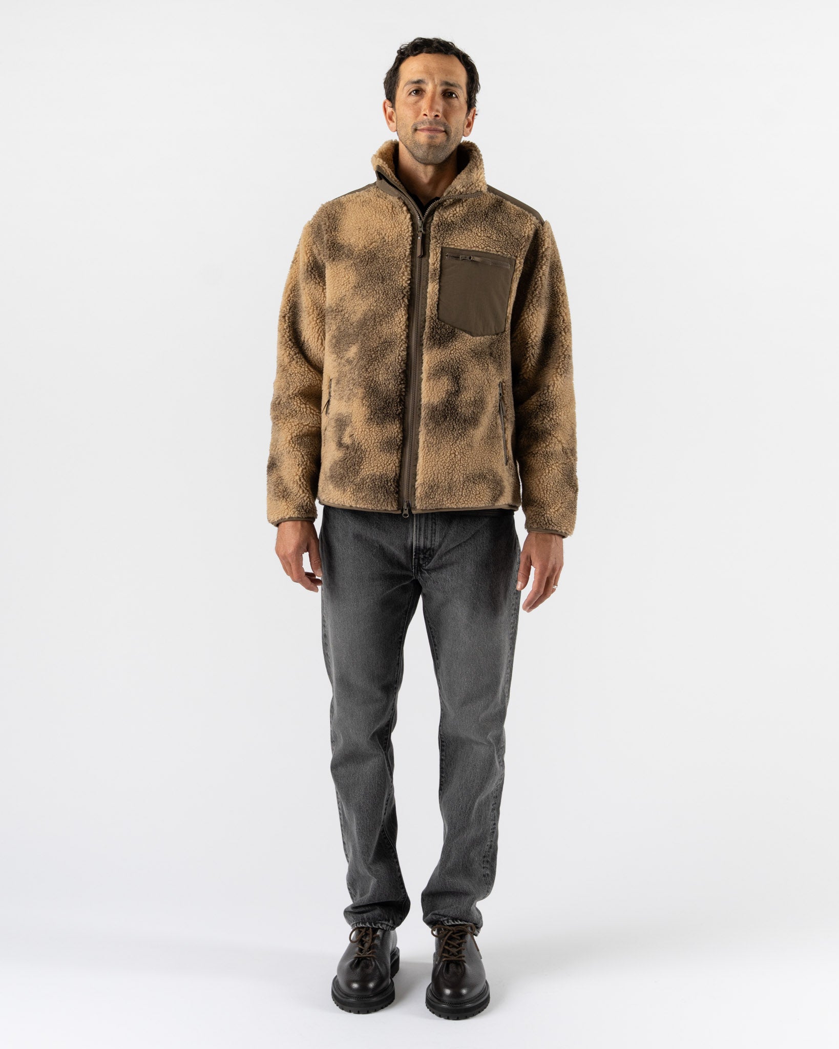 Corridor Oak Fleece Zip Jacket in Natural