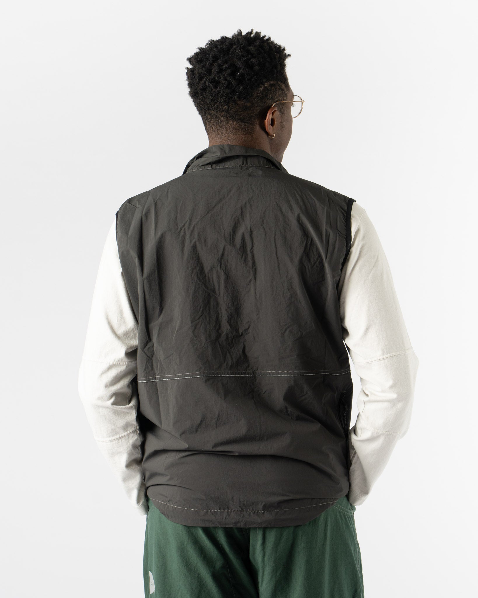 Gramicci x and wander Brushed Nylon Vest in Charcoal