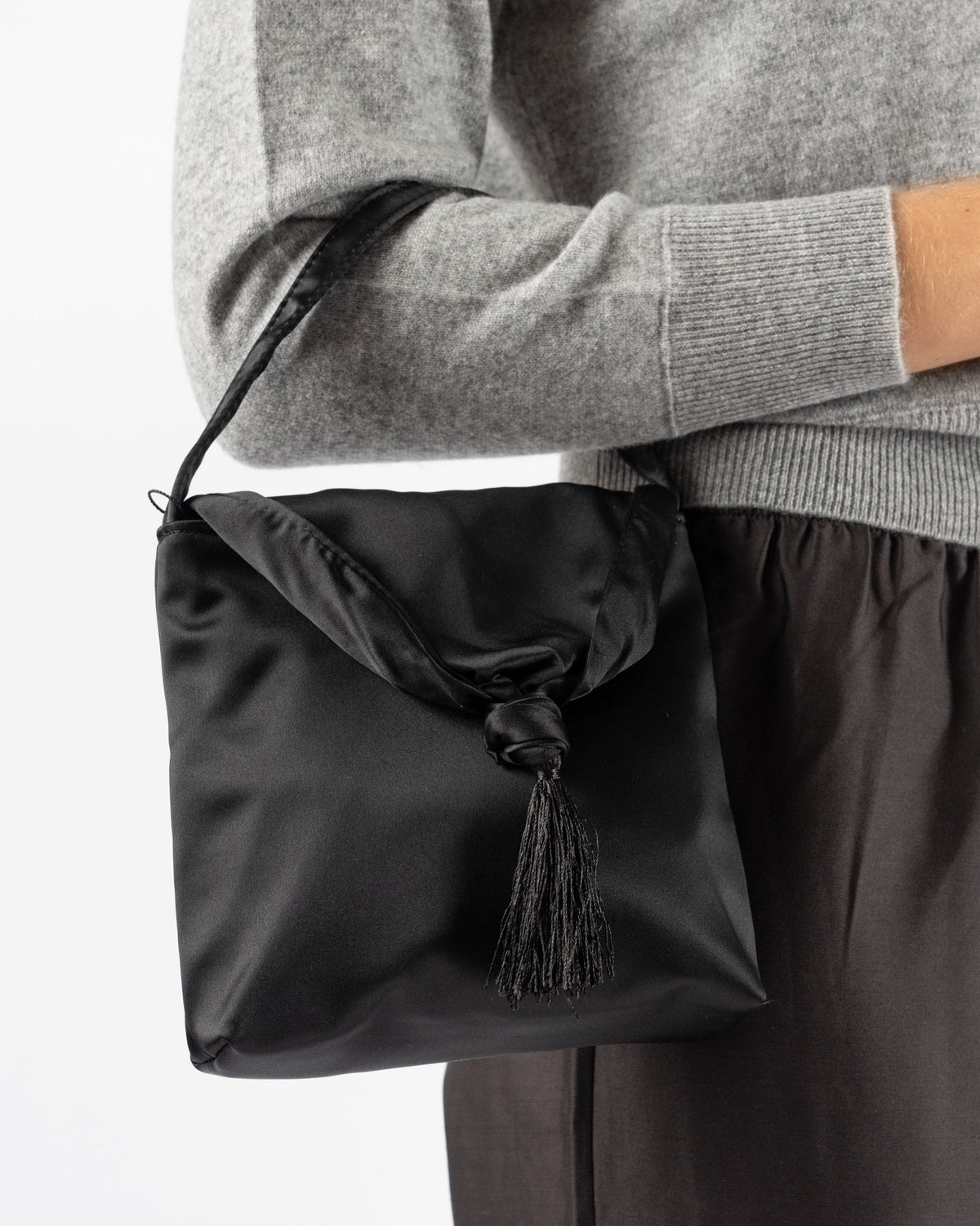 Hai Cala Bag in Black Satin Silk