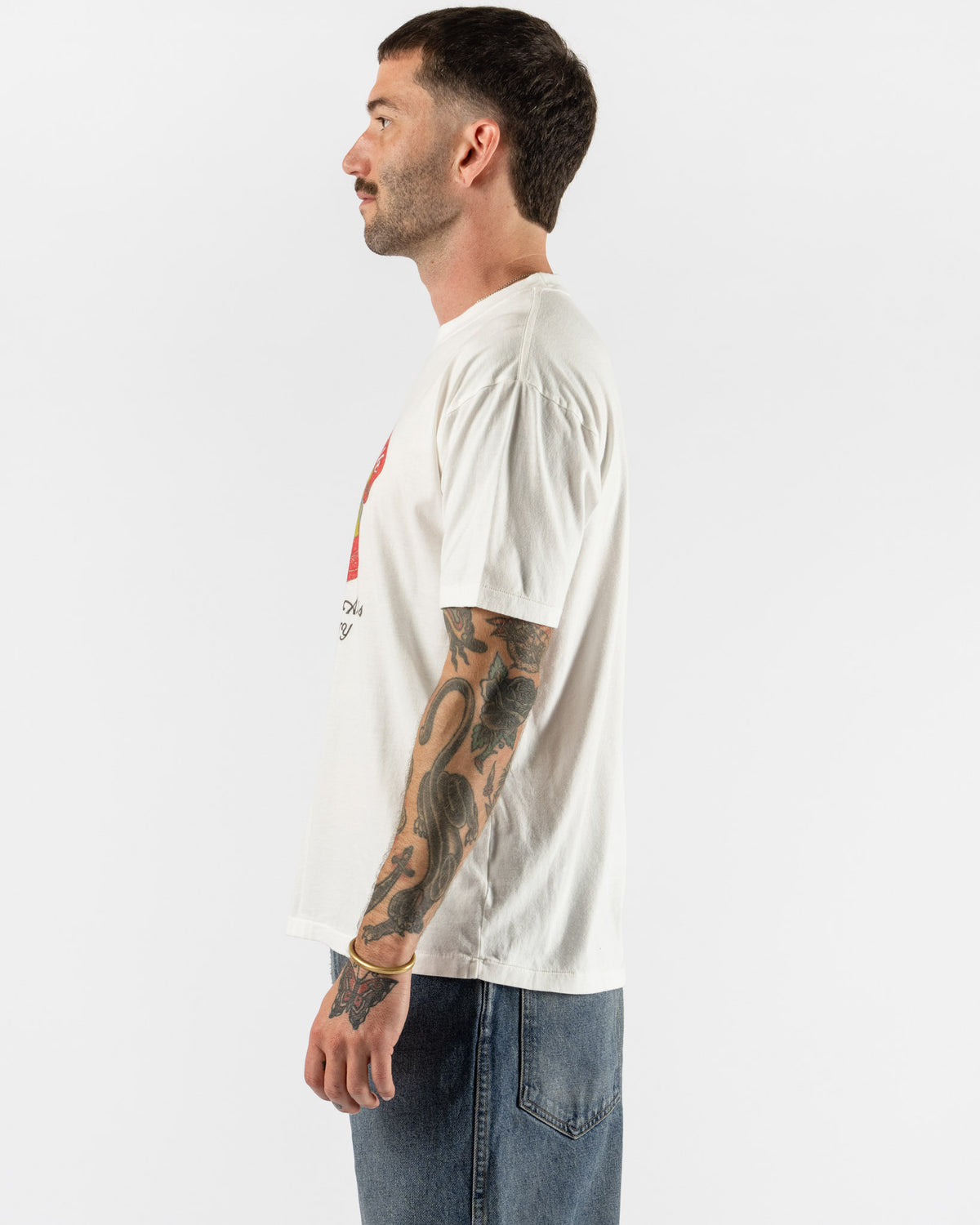 Small Talk Hand Illustration Print SS T-Shirt in Off White