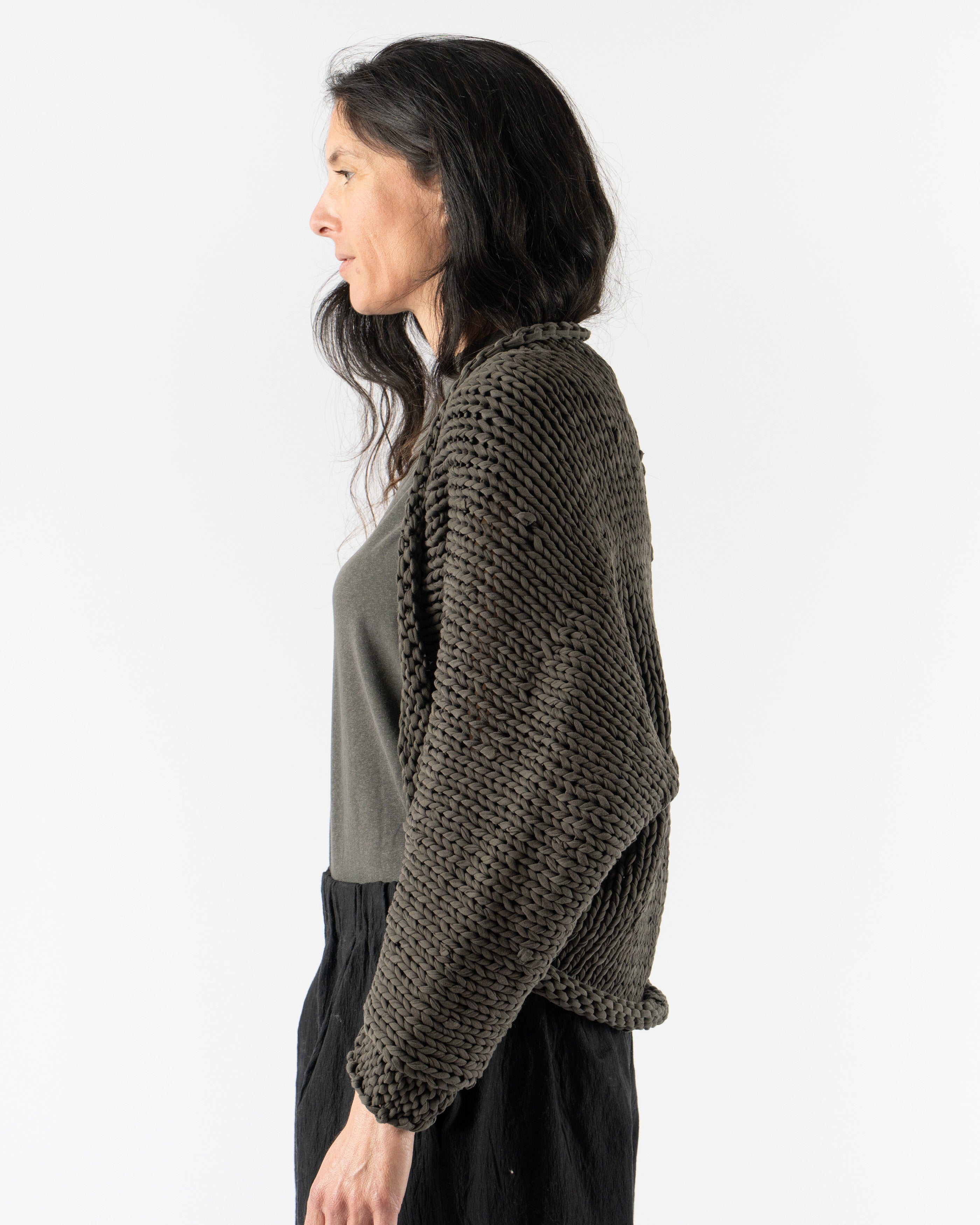 Lauren Manoogian Handknit Jersey Cocoon in Washed Black