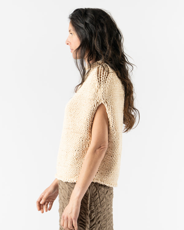 Lauren Manoogian Handknit Jersey Shell in Washed Ivory