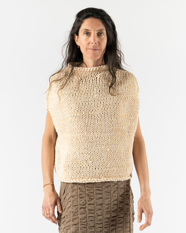 Lauren Manoogian Handknit Jersey Shell in Washed Ivory