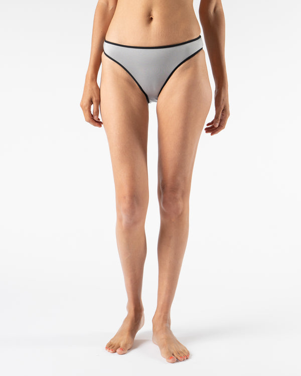 Nu Swim High Cut Bottom in Silver/Black