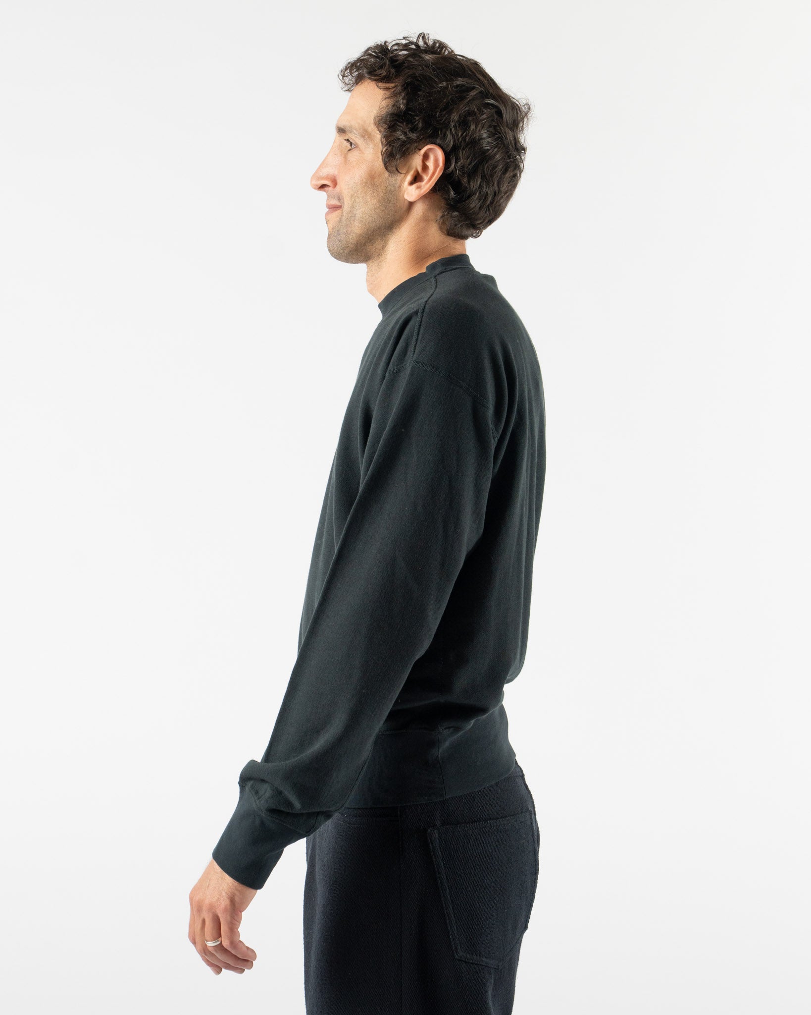 Auralee High Twist Light Sweat P/O in Ink Black