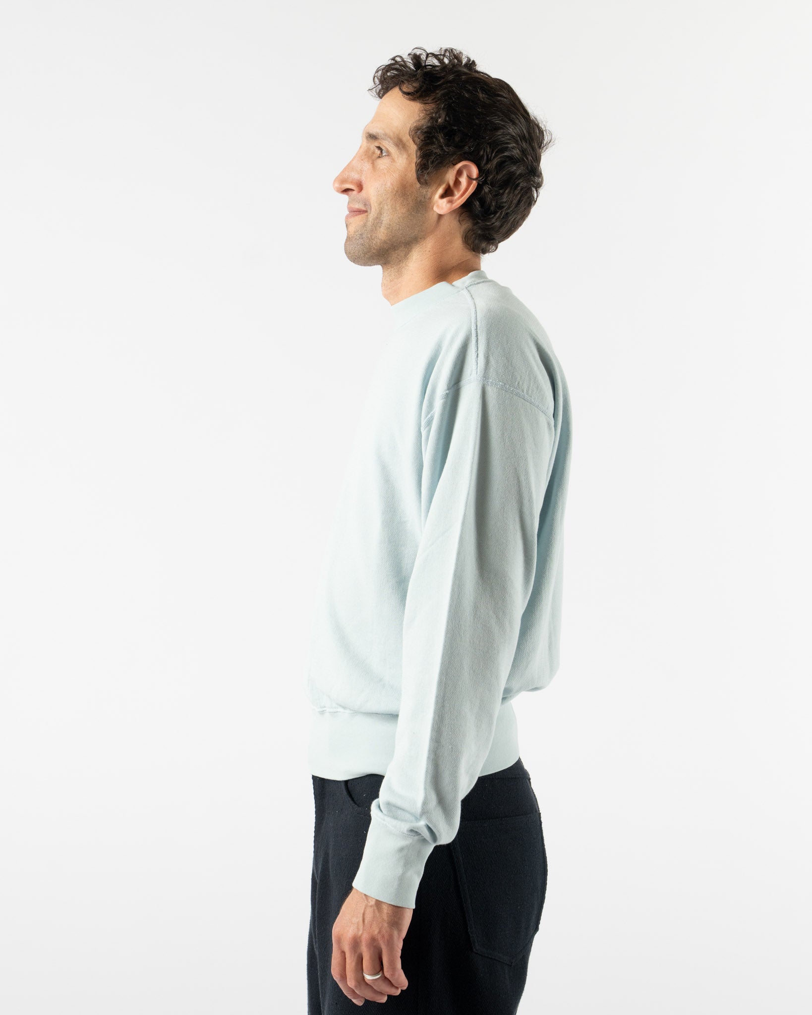 Auralee High Twist Light Sweat P/O in Pale Blue