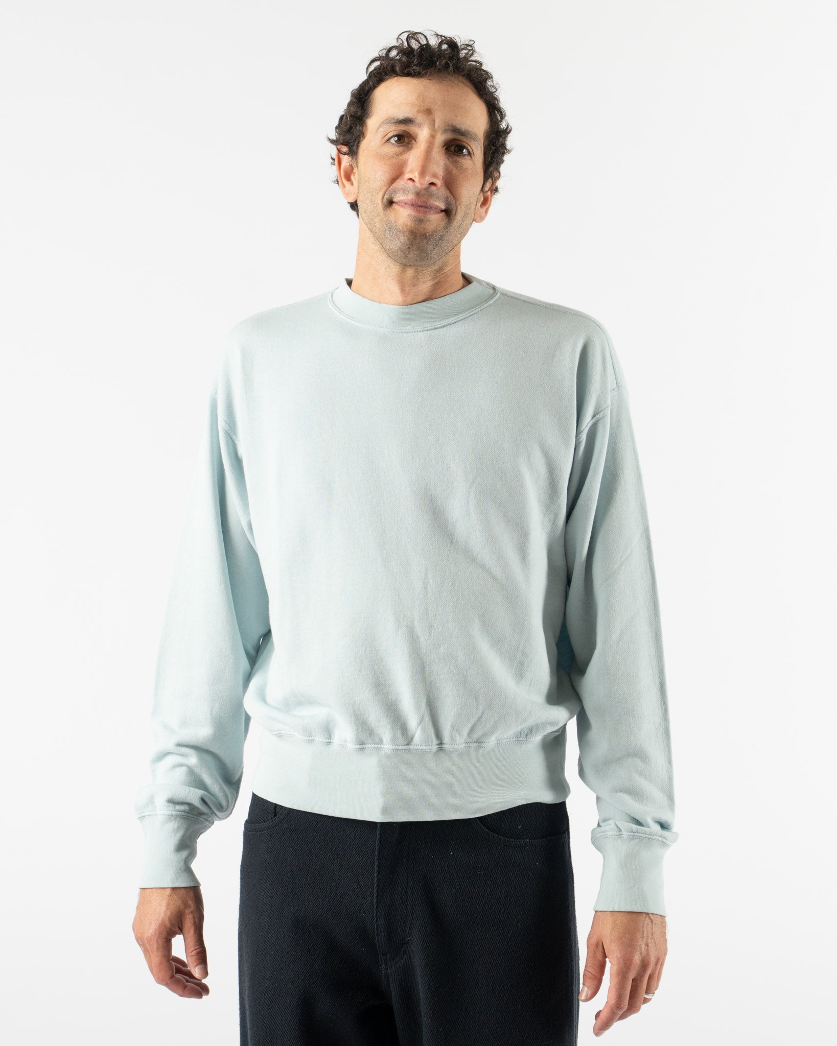 Auralee High Twist Light Sweat P/O in Pale Blue