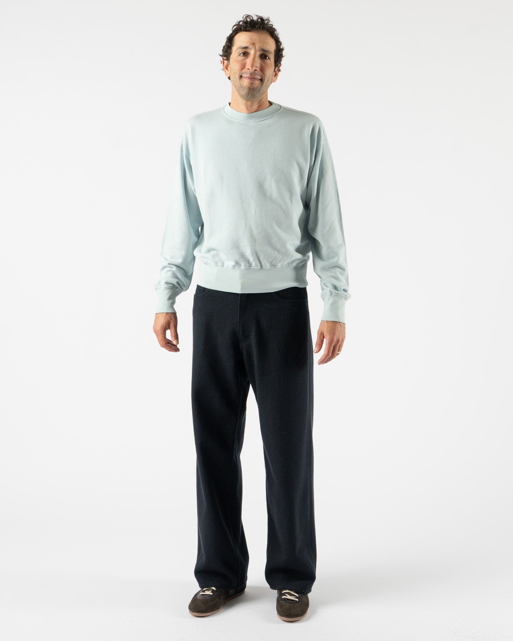 Auralee High Twist Light Sweat P/O in Pale Blue
