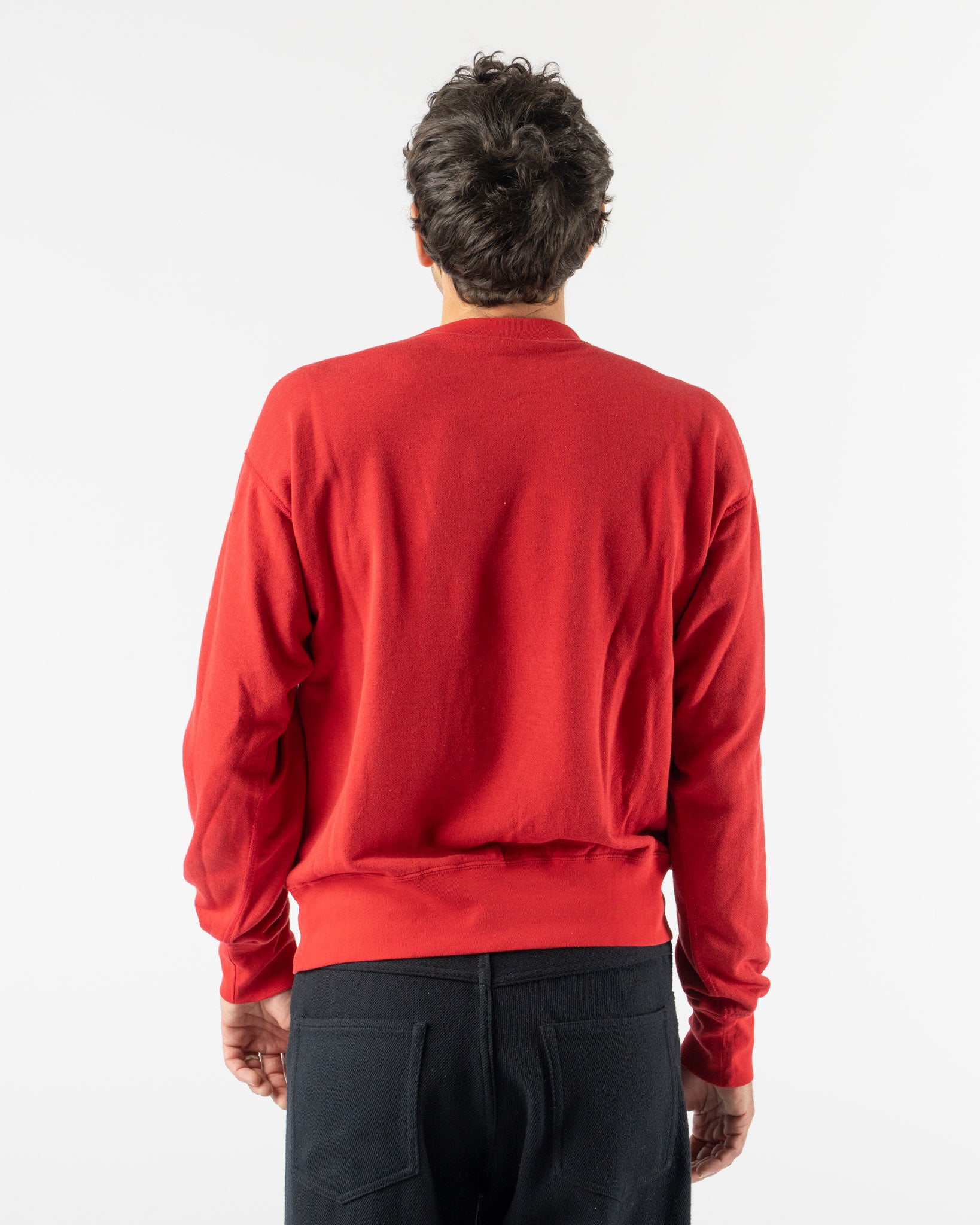 Auralee High Twist Light Sweat P/O in Red Curated at Jake and Jones