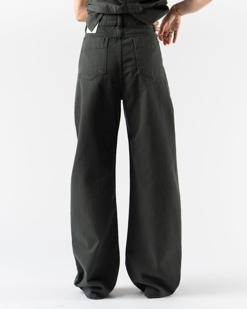Lemaire High Waisted Curved Pants in Carbon Blue