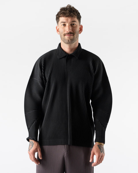 【美品】HOMME PLISSÉ ISSEY MIYAKE ブラックシャツ Homme-Plisse-Issey-Miyake-